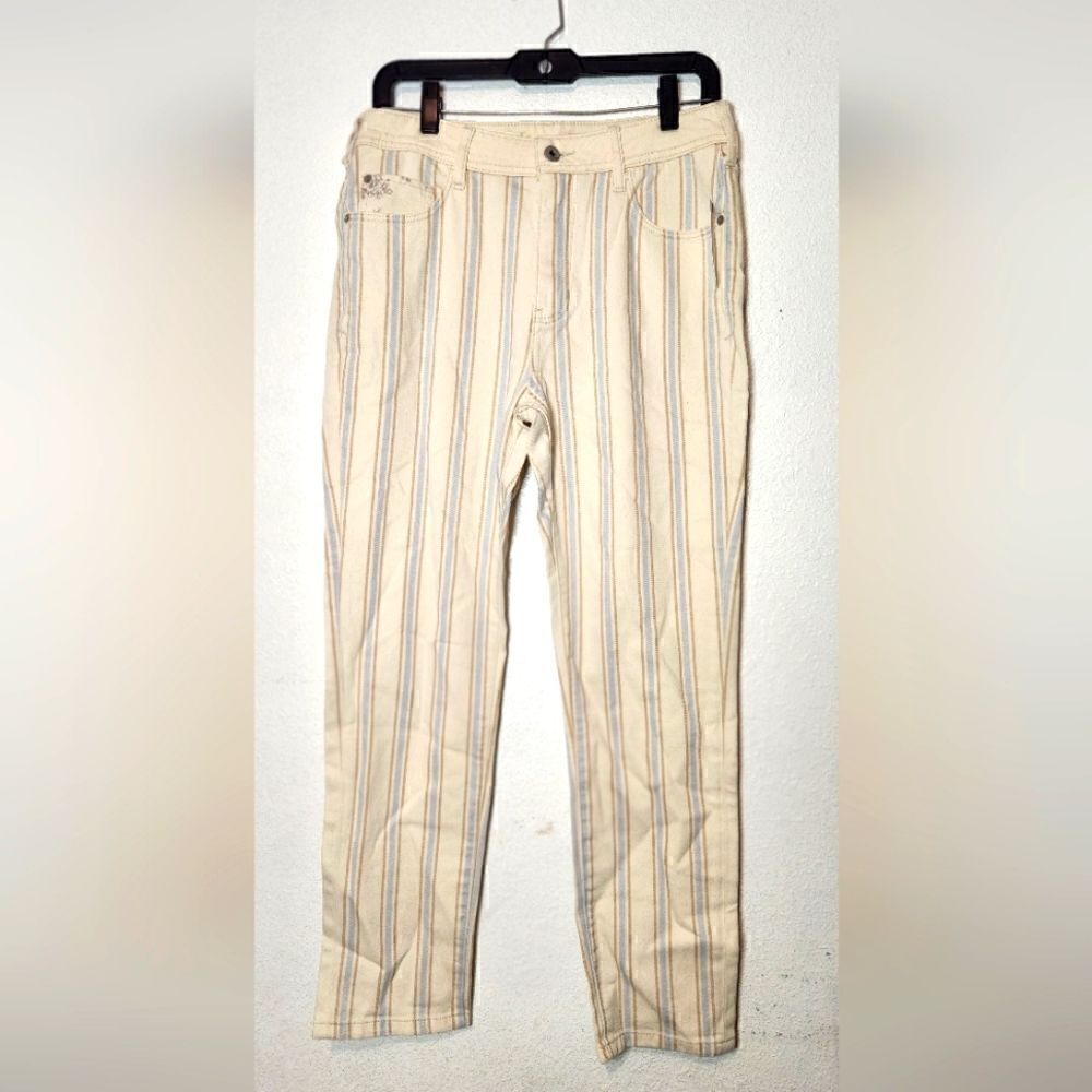 Pilcro and the Letterpress by Anthropologie Pinstripe High Rise Slim Ankle Pants